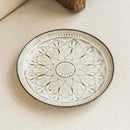 Embossed Floral Ceramic Dinner Plate