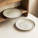 Embossed Floral Ceramic Dinner Plate