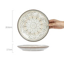 Embossed Floral Ceramic Dinner Plate
