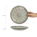 Embossed Floral Ceramic Dinner Plate