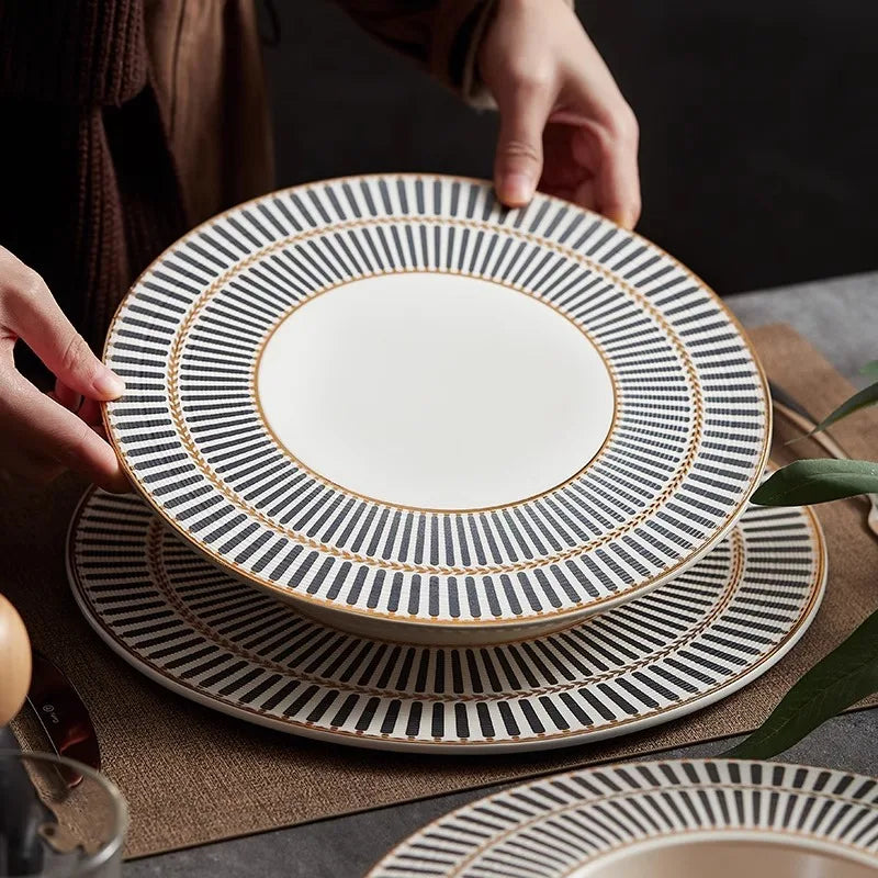 Geometric Pattern Ceramic Plate