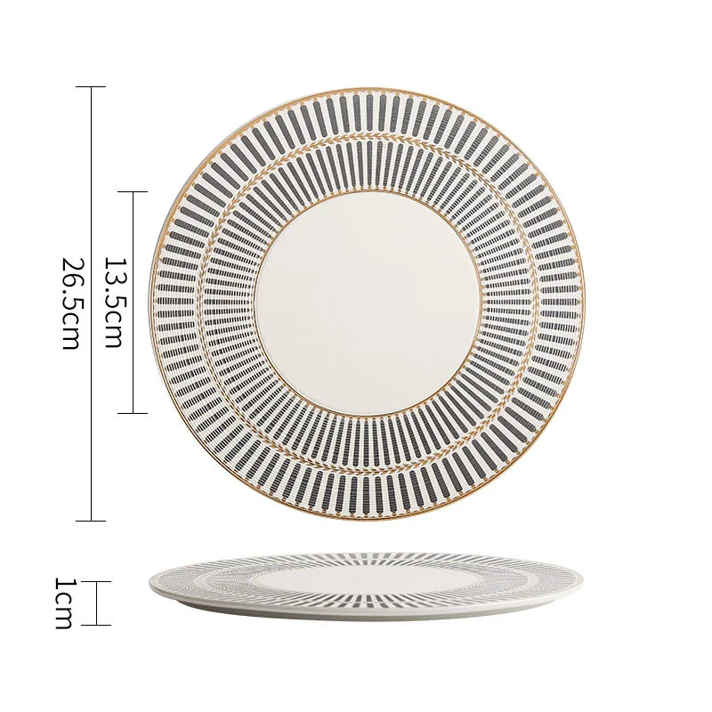 Geometric Pattern Ceramic Plate