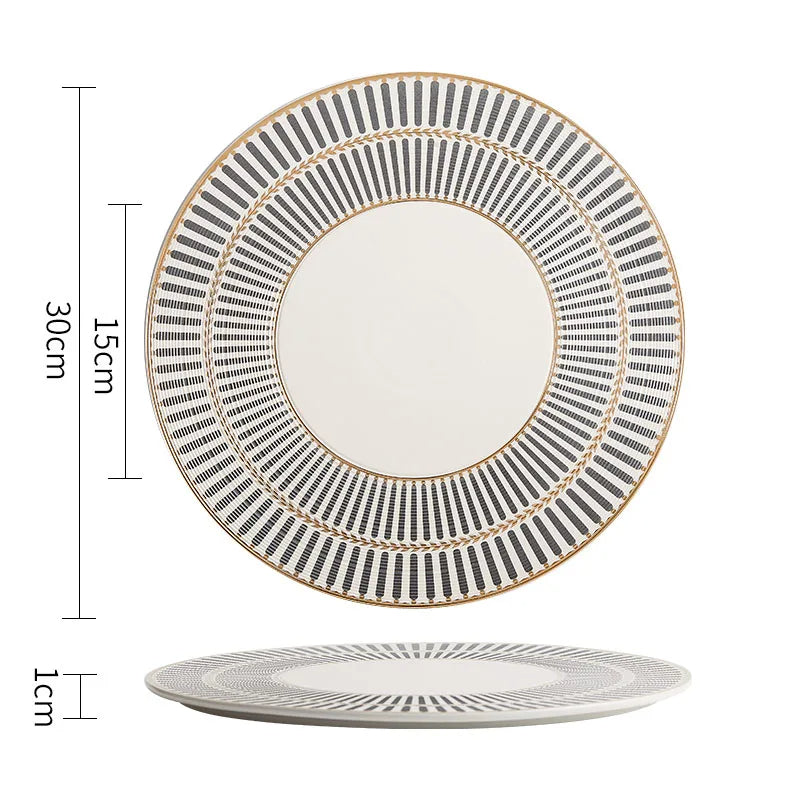 Geometric Pattern Ceramic Plate