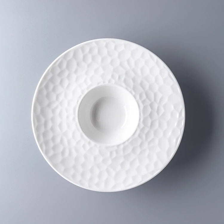 Geometric Textured Ceramic Round Plate