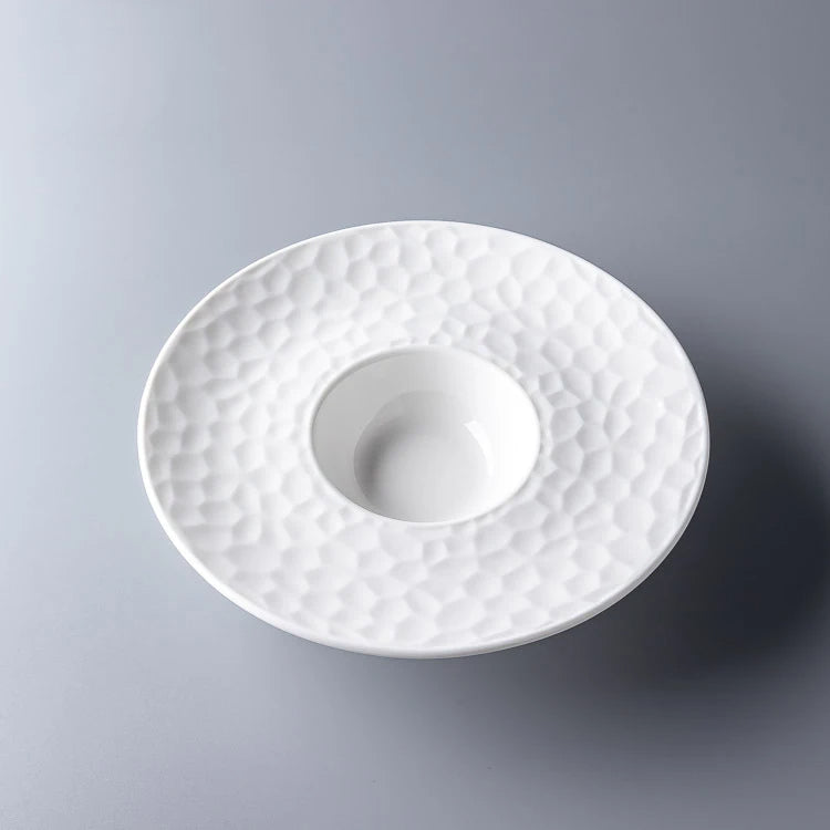 Geometric Textured Ceramic Round Plate