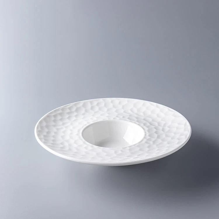 Geometric Textured Ceramic Round Plate