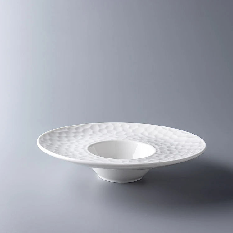 Geometric Textured Ceramic Round Plate