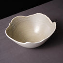 Glazed Ceramic Bowl, Irregular Wavy Rim, for Soups and Rice