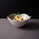 Glazed Ceramic Bowl, Irregular Wavy Rim, for Soups and Rice