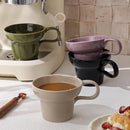 Glossy Ceramic Coffee Cup, Loop Handle, Multiple Colors