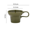 Glossy Ceramic Coffee Cup, Loop Handle, Multiple Colors