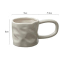 Glossy Ceramic Coffee Mug, Sculpted Texture, Oversized Loop Handle