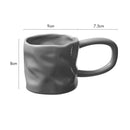 Glossy Ceramic Coffee Mug, Sculpted Texture, Oversized Loop Handle