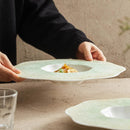 Green Leaf Ceramic Serving Plate, for Pasta and Soup, 9.7–11.4 in