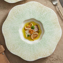 Green Leaf Ceramic Serving Plate, for Pasta and Soup, 9.7–11.4 in