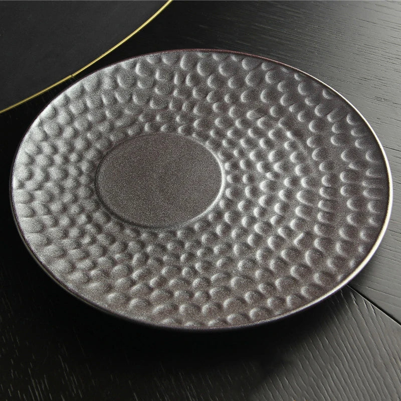 Hammered Texture Metallic Ceramic Plate