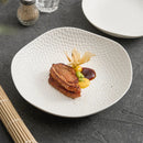 Honeycomb Design White Ceramic Plate