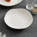 Honeycomb Design White Ceramic Plate