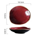 Irregular Ceramic Dinner Plate, Flame-Kilned Glaze, for Sauces and Snacks