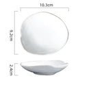 Irregular Ceramic Dinner Plate, Flame-Kilned Glaze, for Sauces and Snacks