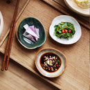Irregular Ceramic Dinner Plate, Flame-Kilned Glaze, for Sauces and Snacks