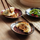 Irregular Ceramic Dinner Plate, Flame-Kilned Glaze, for Sauces and Snacks