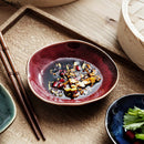 Irregular Ceramic Dinner Plate, Flame-Kilned Glaze, for Sauces and Snacks