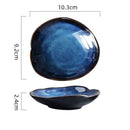 Irregular Ceramic Dinner Plate, Flame-Kilned Glaze, for Sauces and Snacks