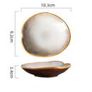 Irregular Ceramic Dinner Plate, Flame-Kilned Glaze, for Sauces and Snacks