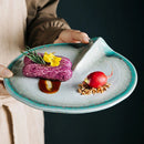 Irregular Porcelain Serving Plate, for Sushi and Sashimi, 9.4 in