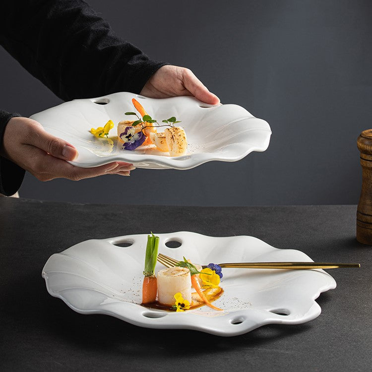 Irregular Shape Ceramic Dinner Plate