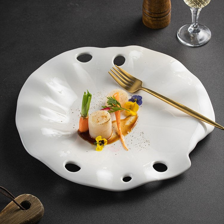 Irregular Shape Ceramic Dinner Plate