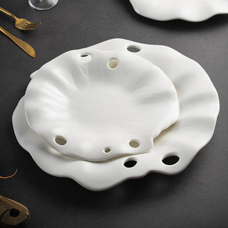 Irregular Shape Ceramic Dinner Plate