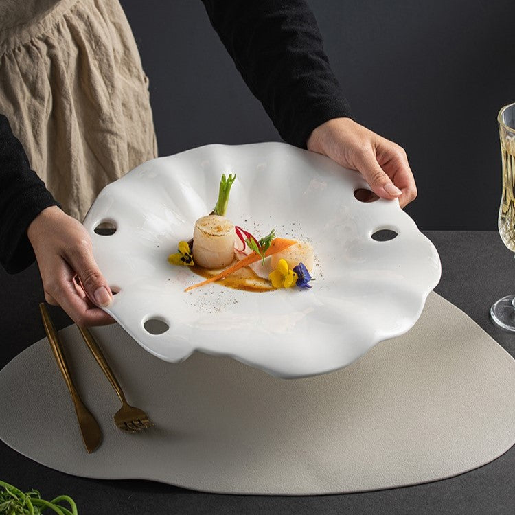 Irregular Shape Ceramic Dinner Plate