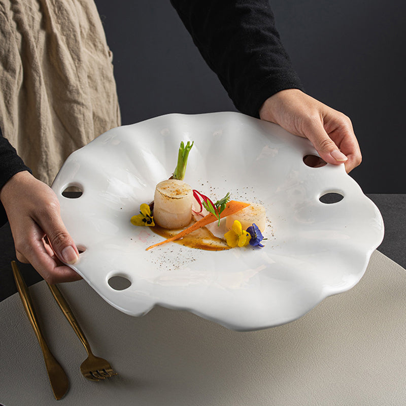 Irregular Shape Ceramic Dinner Plate