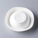 Irregular Shape Textured White Ceramic Plate