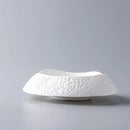 Irregular Shape Textured White Ceramic Plate