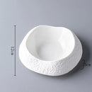 Irregular Shape Textured White Ceramic Plate