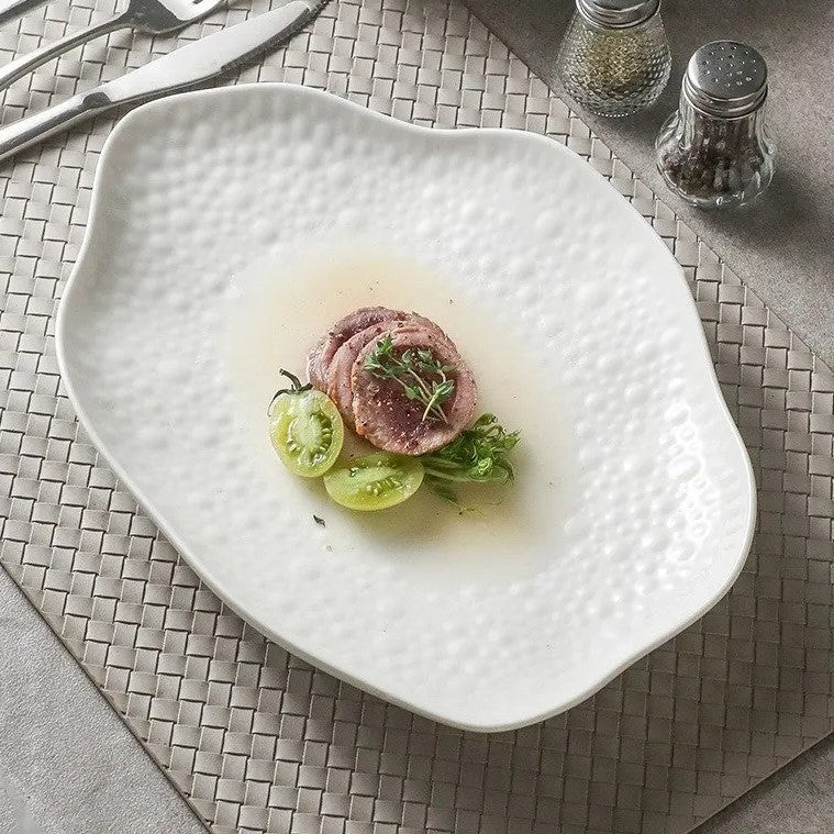 Irregular Wavy Textured Ceramic Plate