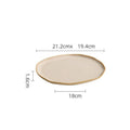 Ivory Ceramic Plate with Reactive Beige Rim