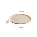 Ivory Ceramic Plate with Reactive Beige Rim