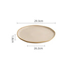 Ivory Ceramic Plate with Reactive Beige Rim