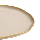 Ivory Ceramic Plate with Reactive Beige Rim