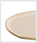 Ivory Ceramic Plate with Reactive Beige Rim