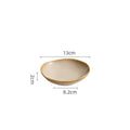 Ivory Ceramic Plate with Reactive Beige Rim