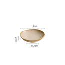 Ivory Ceramic Plate with Reactive Beige Rim