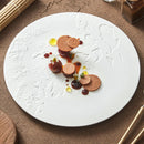Large Textured White Round Ceramic Plate