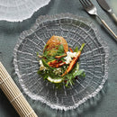 Leaf Textured Glass Serving Plate