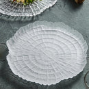 Leaf Textured Glass Serving Plate