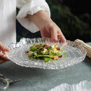 Leaf Textured Glass Serving Plate